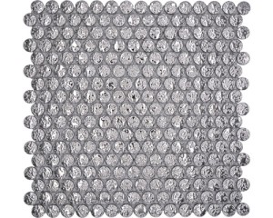 MOZAIKA ceramiczna srebrna ELDORADO , płytka ceramiczna okrągła