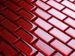 MOZAIKA SZKLANA CEGŁA CZERWONY BROKAT