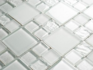 MOZAIKA SZKLANA BIAŁA DESIGN LINES WHITE